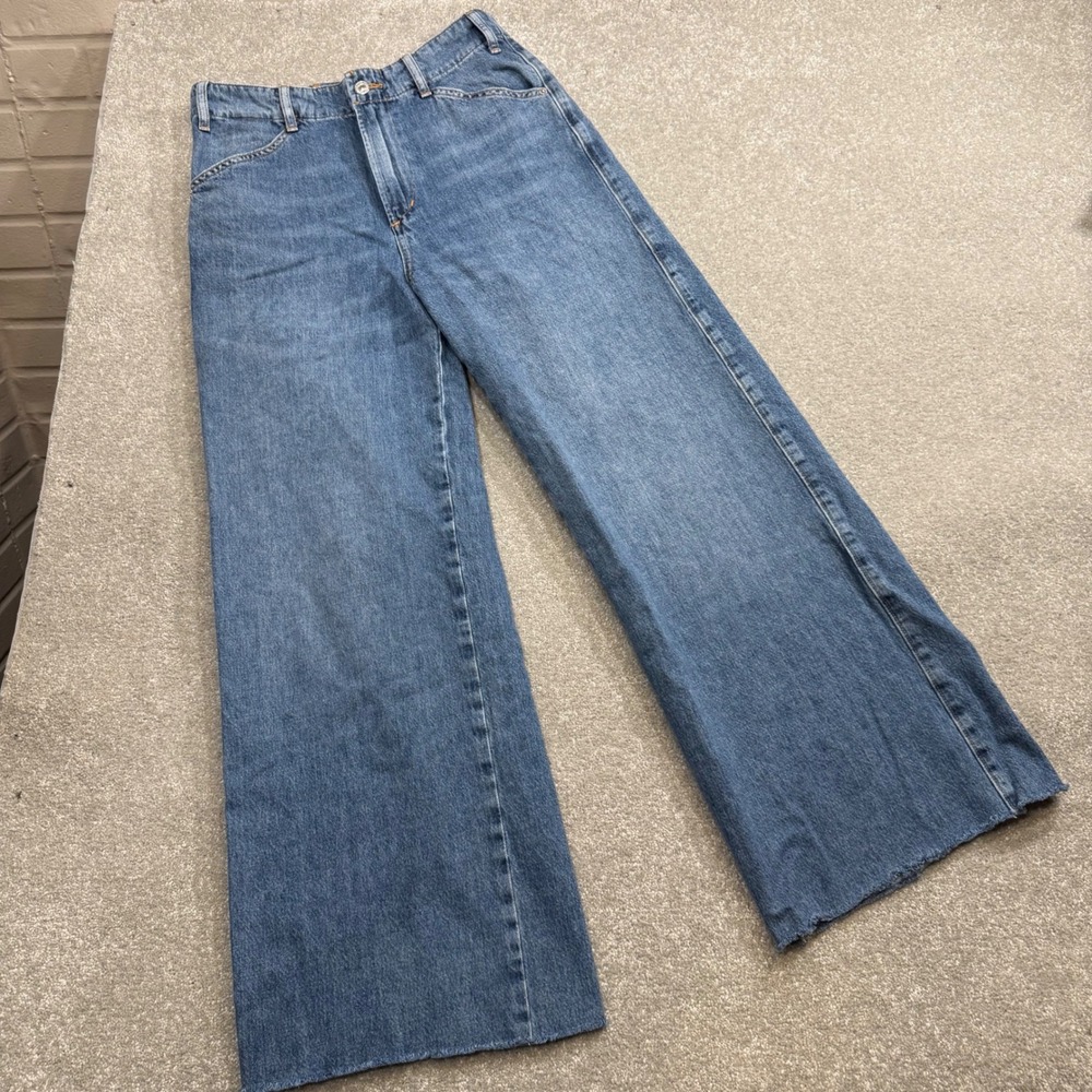 Citizens of Humanity Paloma Utility Trouser Wide Leg Raw Hem Jeans Sz 25 Altered - Picture 4 of 16